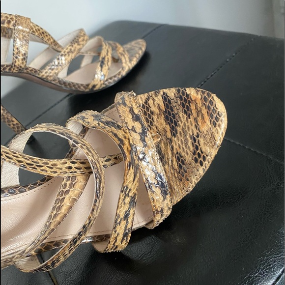 LILA VERNE SNAKESKIN STRAPPY HEELS - Size 6 - Picture 2 of 4